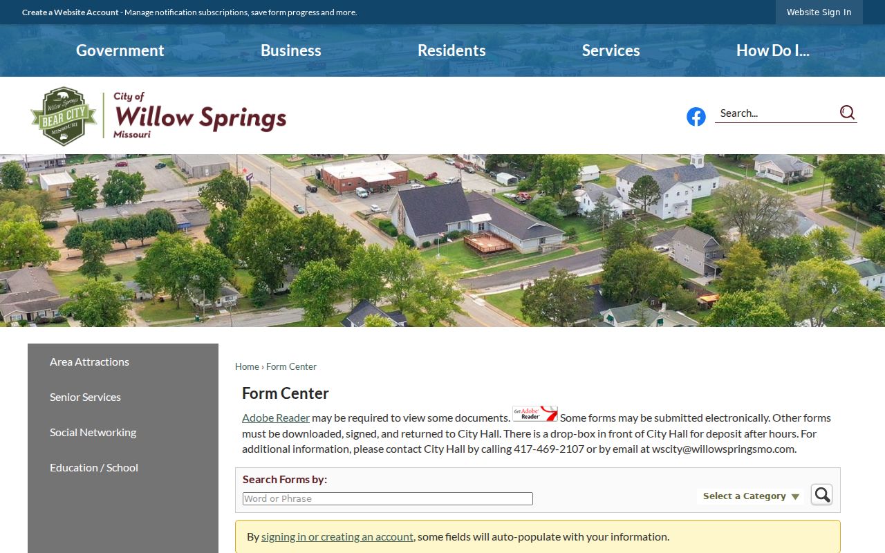 Howell County arrest records request form for Willow Springs