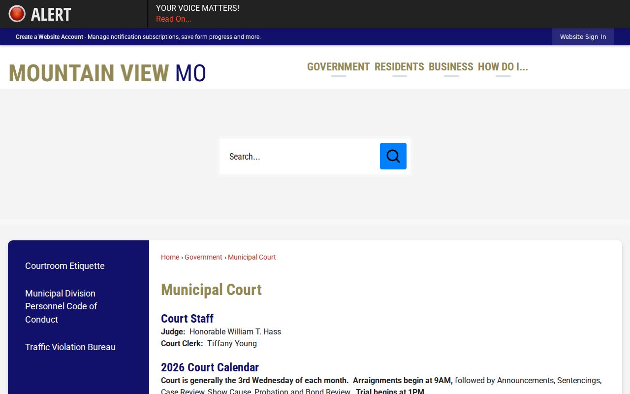 Howell County criminal court case access through Mountain View Municipal Court