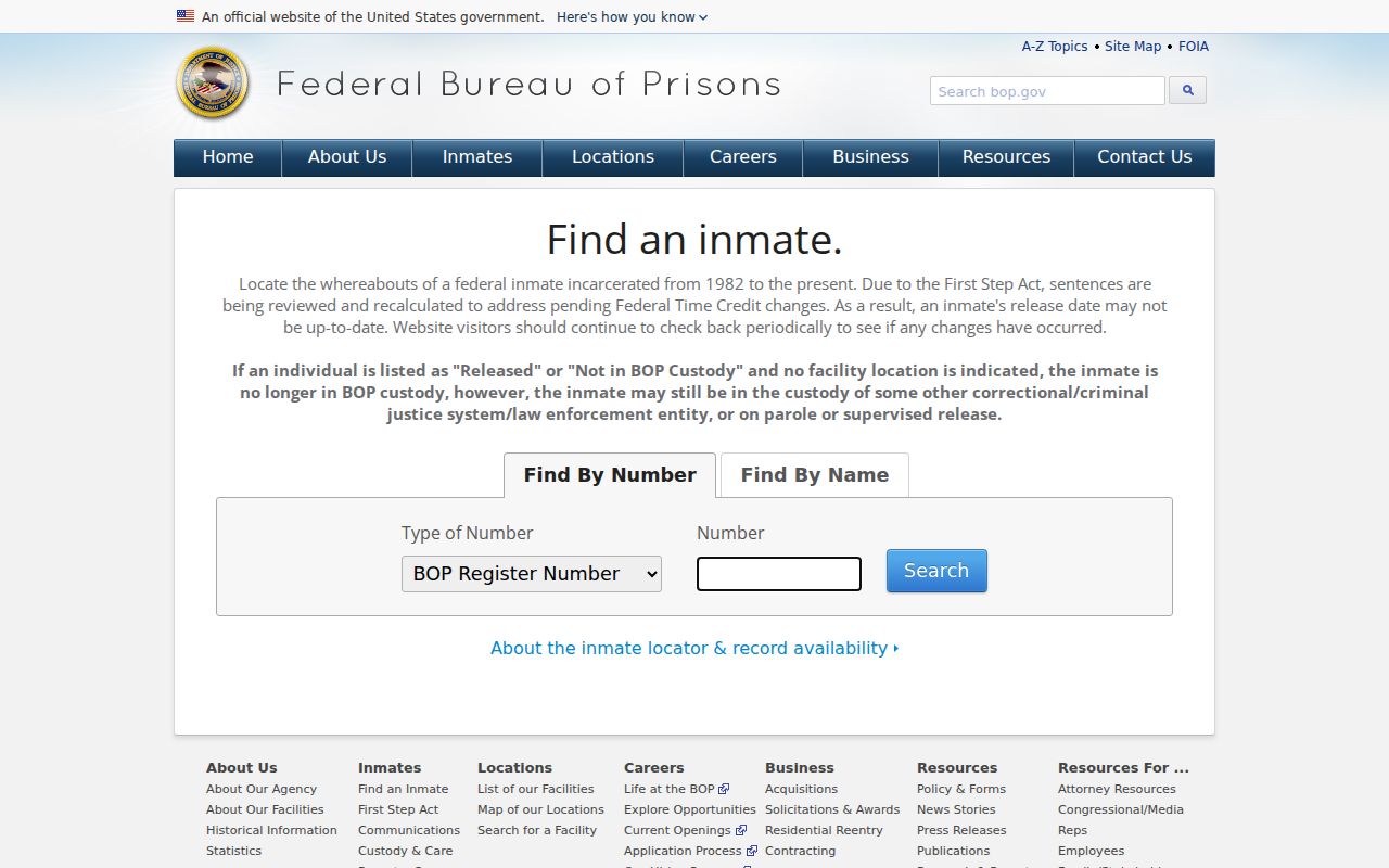 Howell County registry research compared with the federal Bureau of Prisons inmate locator